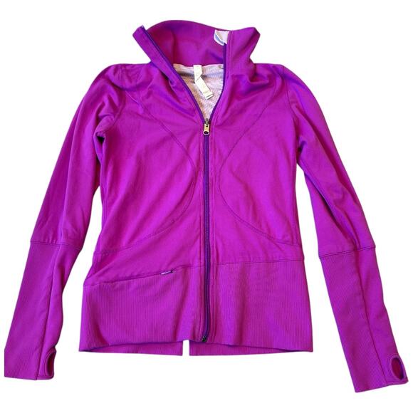 EUC LULULEMON Raja Reversible Purple Jacket Yoga Thumbhole Luon Mesh Full Zip 4 - Picture 1 of 7